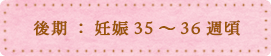 後期：妊娠35～36週頃(NST検査)