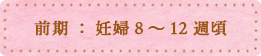 初期：妊婦８～14週頃