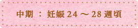 中期：妊娠24～28週頃